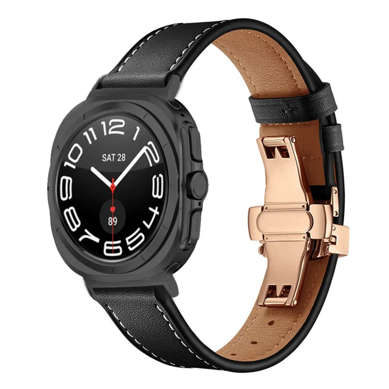 Premium Genuine Leather Bands for Samsung Galaxy Watch Ultra - Stylish, Durable & Comfortable Replacement Straps for Work, Gym & Everyday Wear