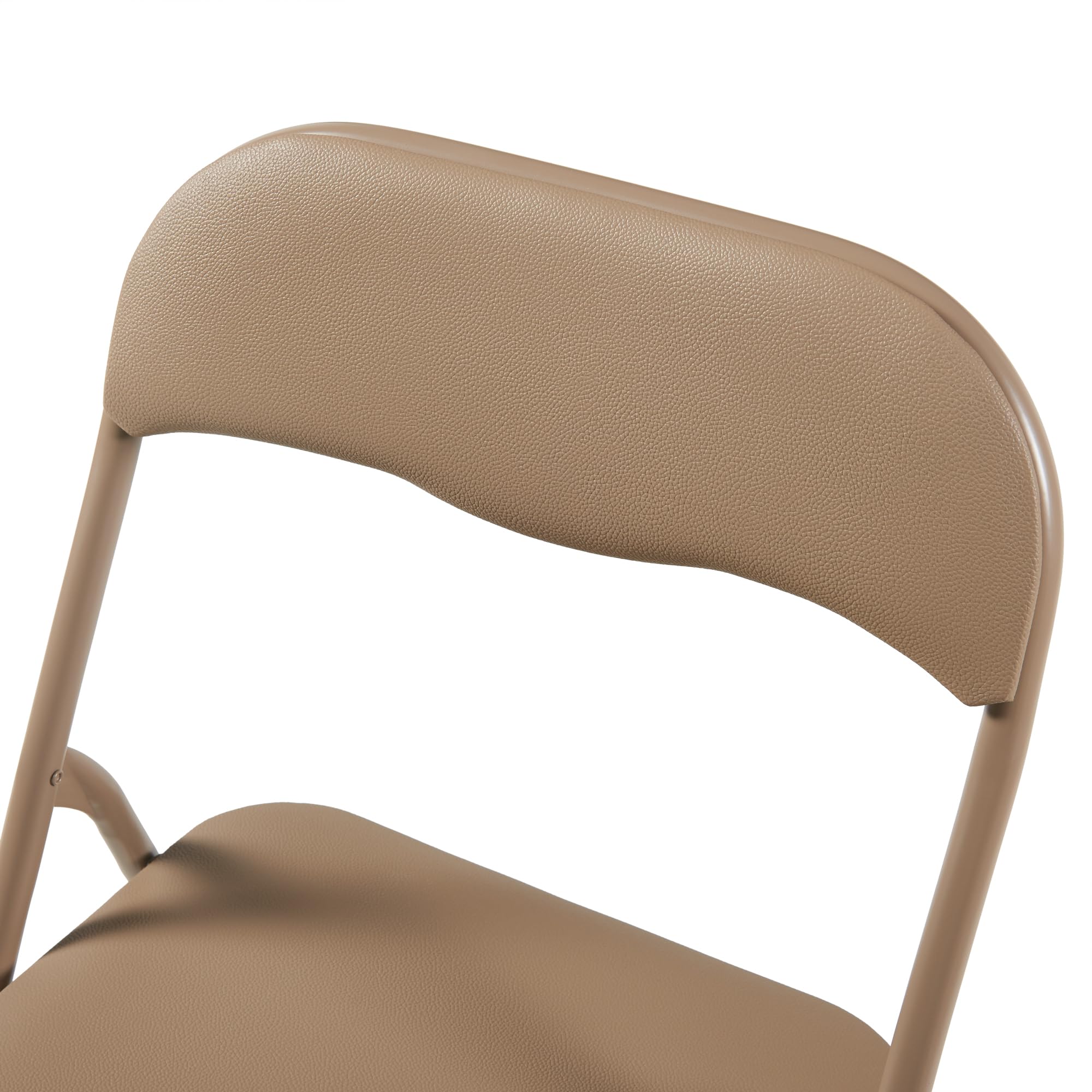 Panana Folding Chairs with Padded Seat & Back Support - Heavy Duty Metal Frame Indoor Outdoor Chairs for Home, Office, Patio, Camping & Events (Khaki, 4 Pack) - Perfect for Parties, BBQs & Extra Seating