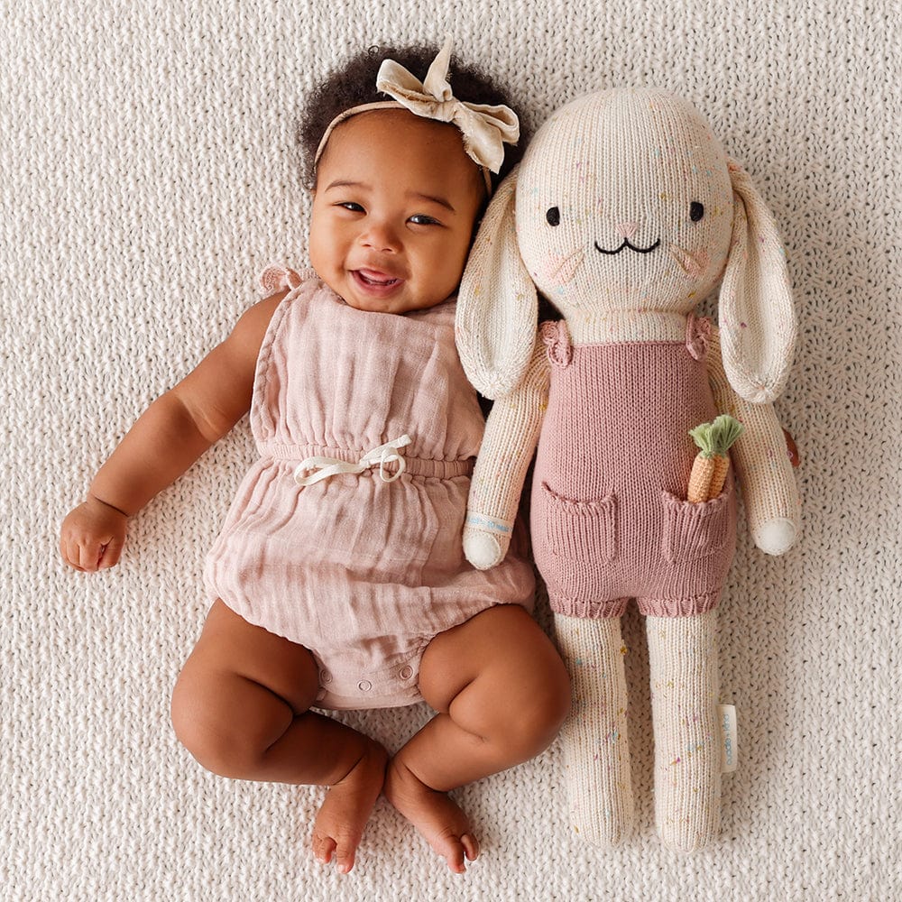 Cuddle+Kind Harper the Bunny (Little) - Handmade Organic Cotton Stuffed Animal Toy for Babies & Kids - Perfect for Cuddling, Gifts, and Nursery Decor