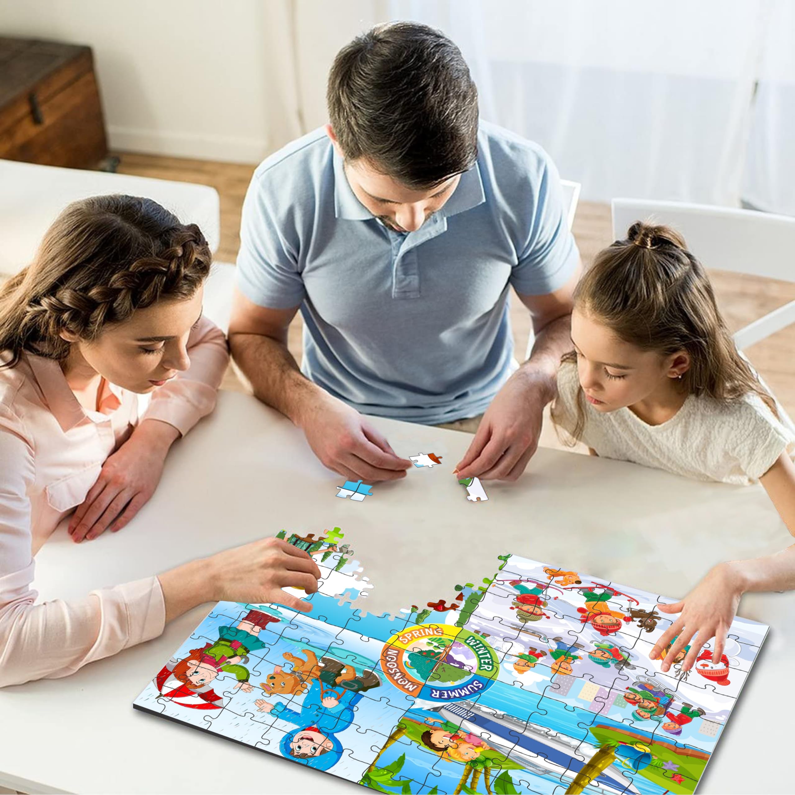Ankit 100-Piece Four Seasons Educational Jigsaw Puzzle for Kids Ages 6+ | Spring, Summer, Fall & Winter Learning Toy | Vibrant Seasonal Scenes | Perfect for Family Game Night, Classroom Activities & Cognitive Development