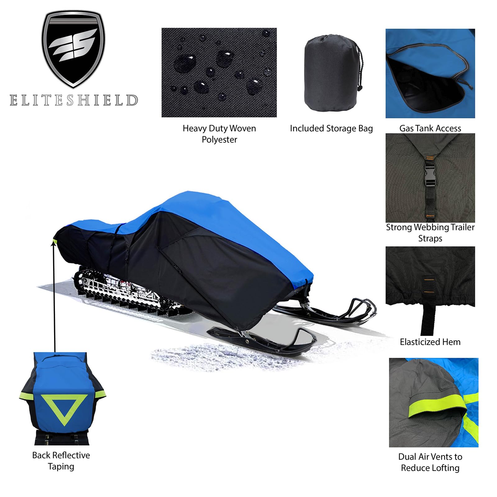 Heavy Duty Snowmobile Cover - Waterproof & Trailerable Storage Protection for Polaris, Ski-Doo, Arctic Cat, Yamaha (101