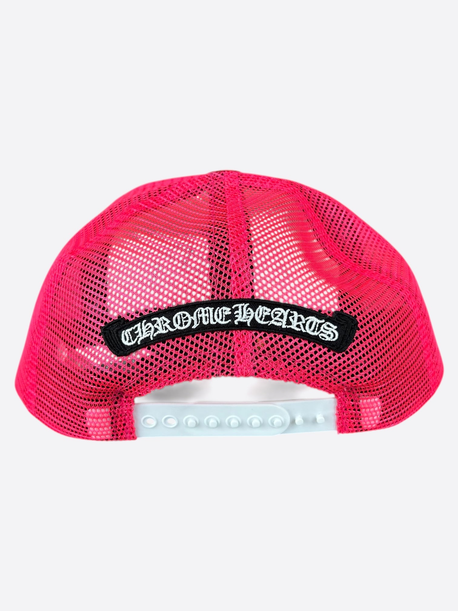Chrome Hearts Pink Cemetery Cross Patch Trucker Hat - Stylish Embroidered Adjustable Cap for Women & Men - Perfect for Streetwear, Casual Outfits & Music Festivals