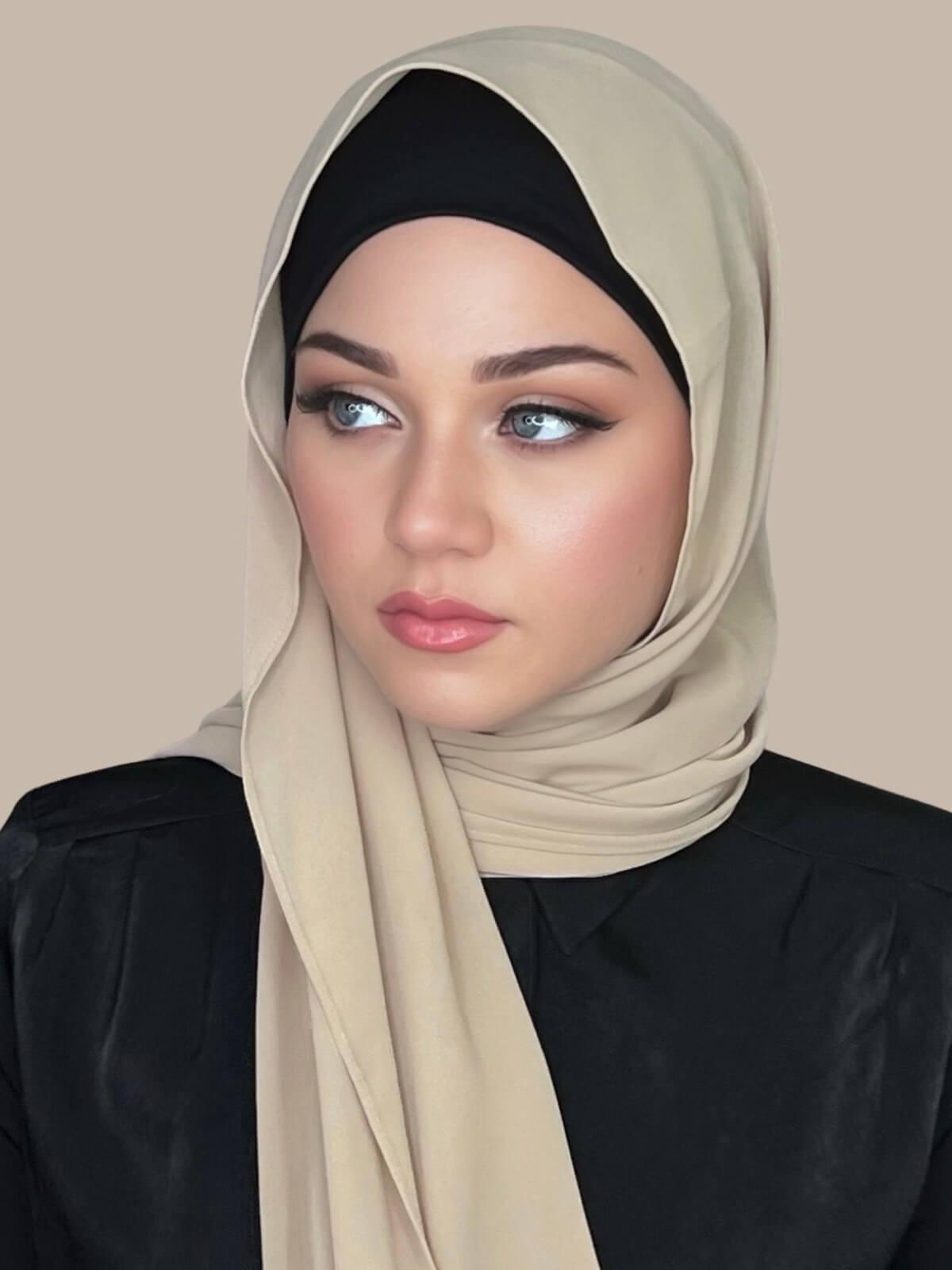 Elegant Classic Chiffon Hijab Scarf - Soft & Lightweight Camel Color - Perfect for Daily Wear, Prayer, and Special Occasions