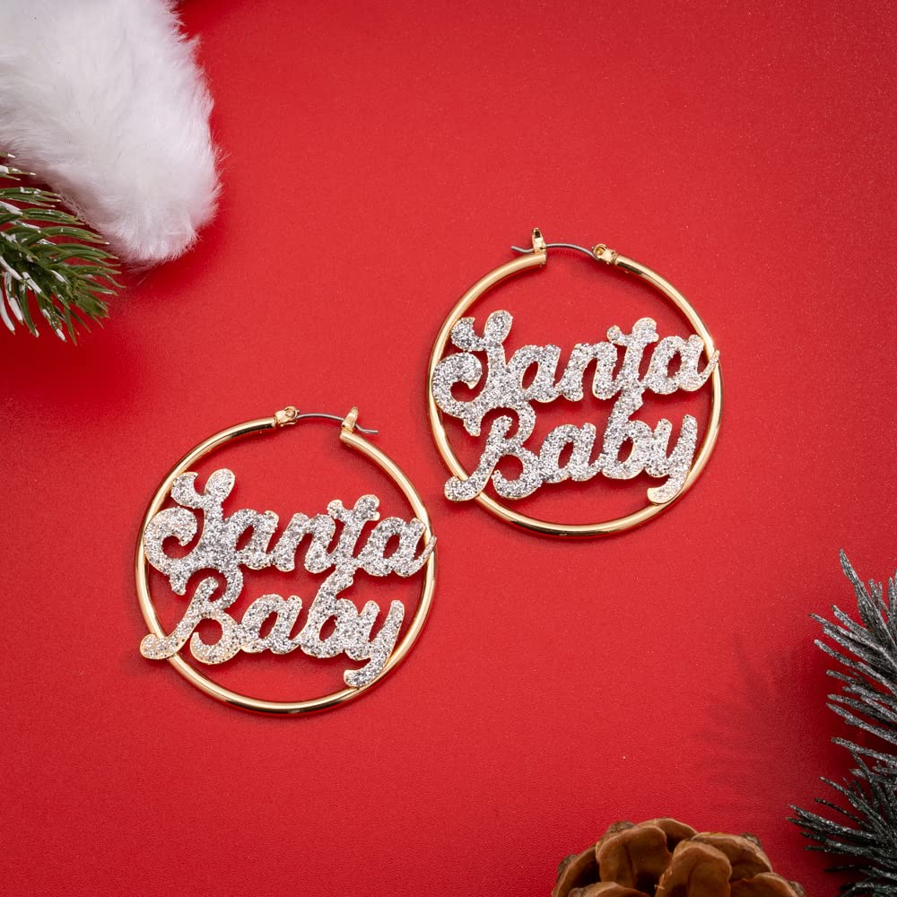 Madison Tyler Christmas Gold Hoop Earrings for Women - Elegant Jingle Bell Charms with Pearl Drops | Lightweight Holiday Jewelry | Perfect Xmas Gift for Girls, Wives & Friends | Ideal for Parties, Office & Festive Celebrations