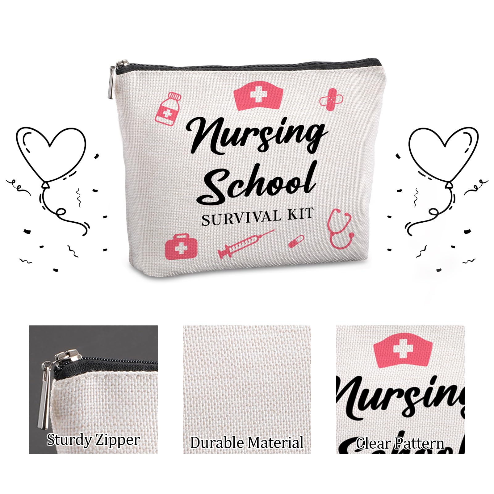 **Inspirational Nursing Gifts for Women - Funny Nurse Practitioner Graduation Gift Set, Travel Makeup Bag & Survival Kit - Perfect for Nurses Week, Assistant Graduation & Daily Hospital Use**