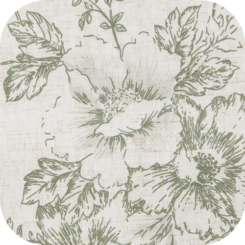 Floral Green on Beige