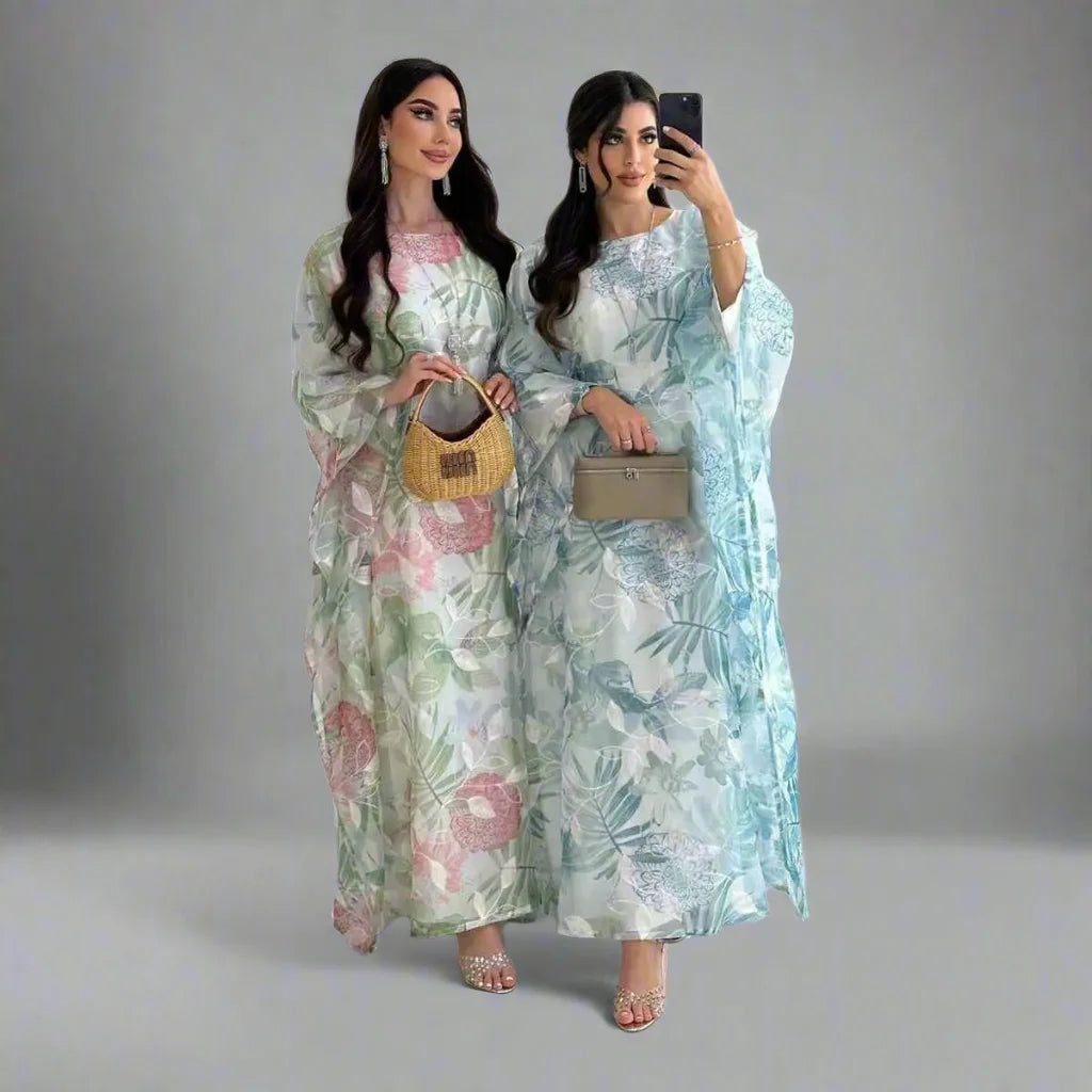 2 Piece Set Abaya Dress with Inner Sleeveless Dress - Modest Muslim Women's Prayer Dress for Daily Wear & Special Occasions