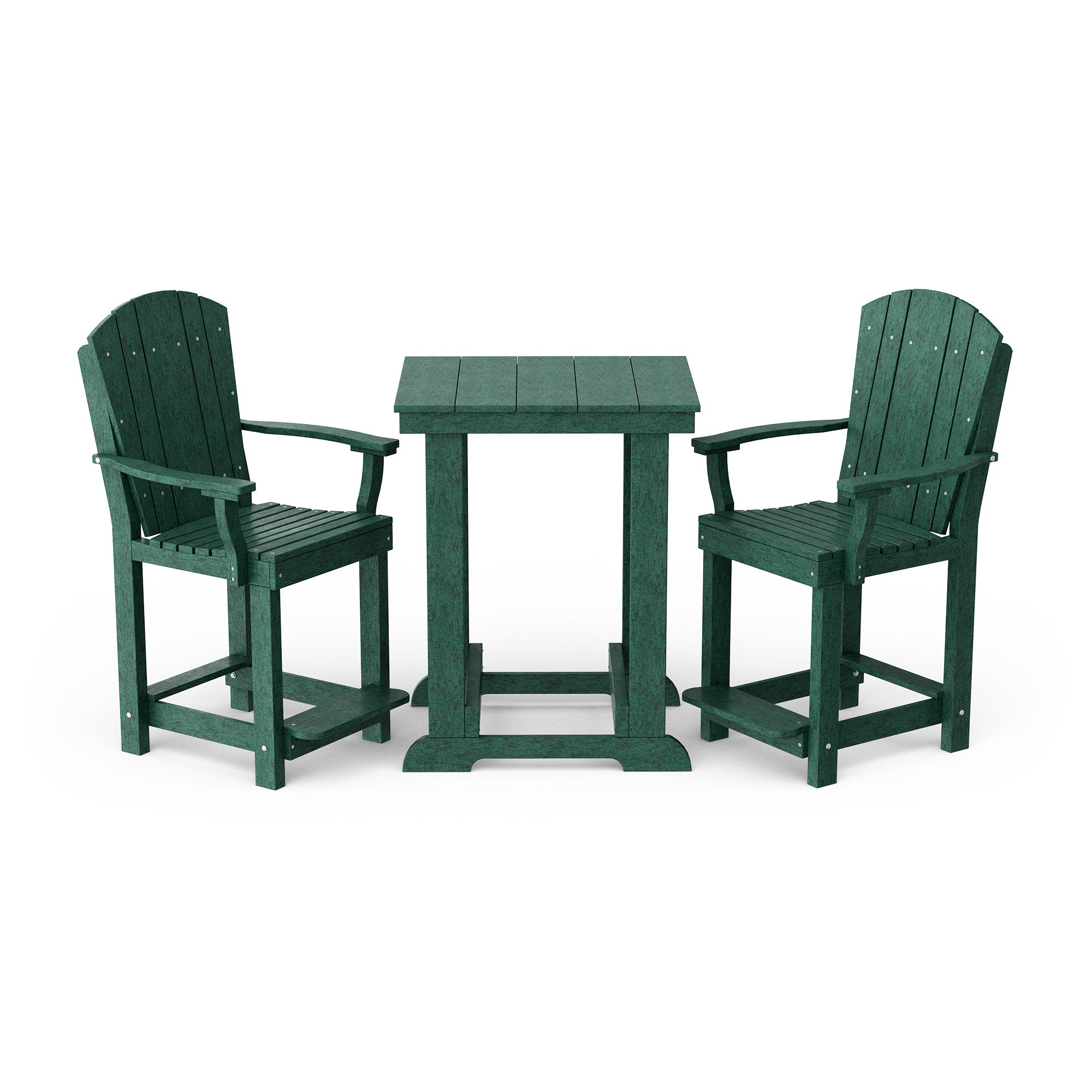 Heritage 3-Piece Patio Counter Height Bar Set - Outdoor Bistro Table & Stools for Backyard, Deck, Garden, Poolside Dining & Entertaining