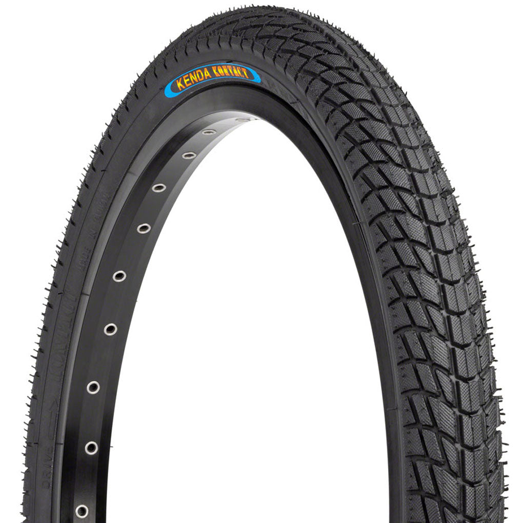 Kenda Kontact K841 Mountain Bike Tire - 20 x 1.95 Clincher Wire Black 60 TPI for Trail Riding & Commuting | Durable All-Terrain Bicycle Tires for Adults