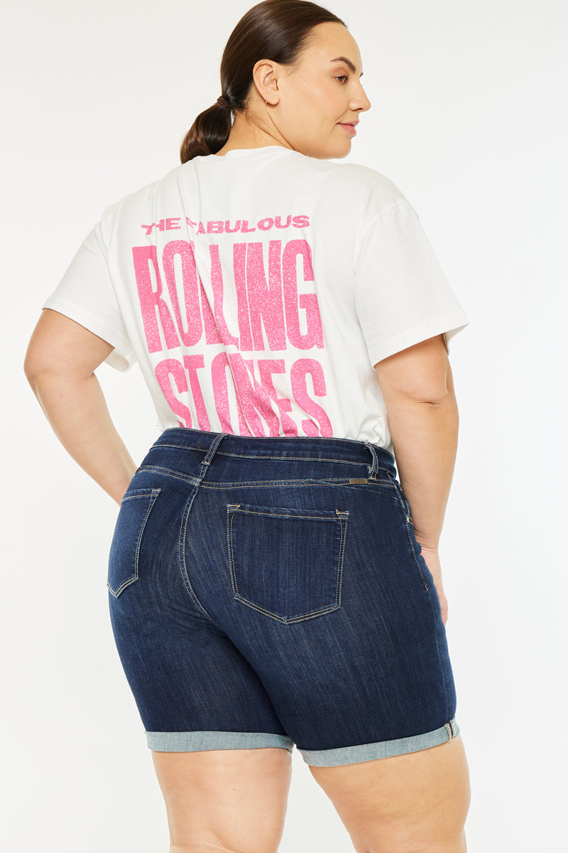Chance Mid Rise Shorts for Women - Plus Size Comfortable Stretch Denim Shorts - Perfect for Casual Wear, Summer Outfits, and Travel