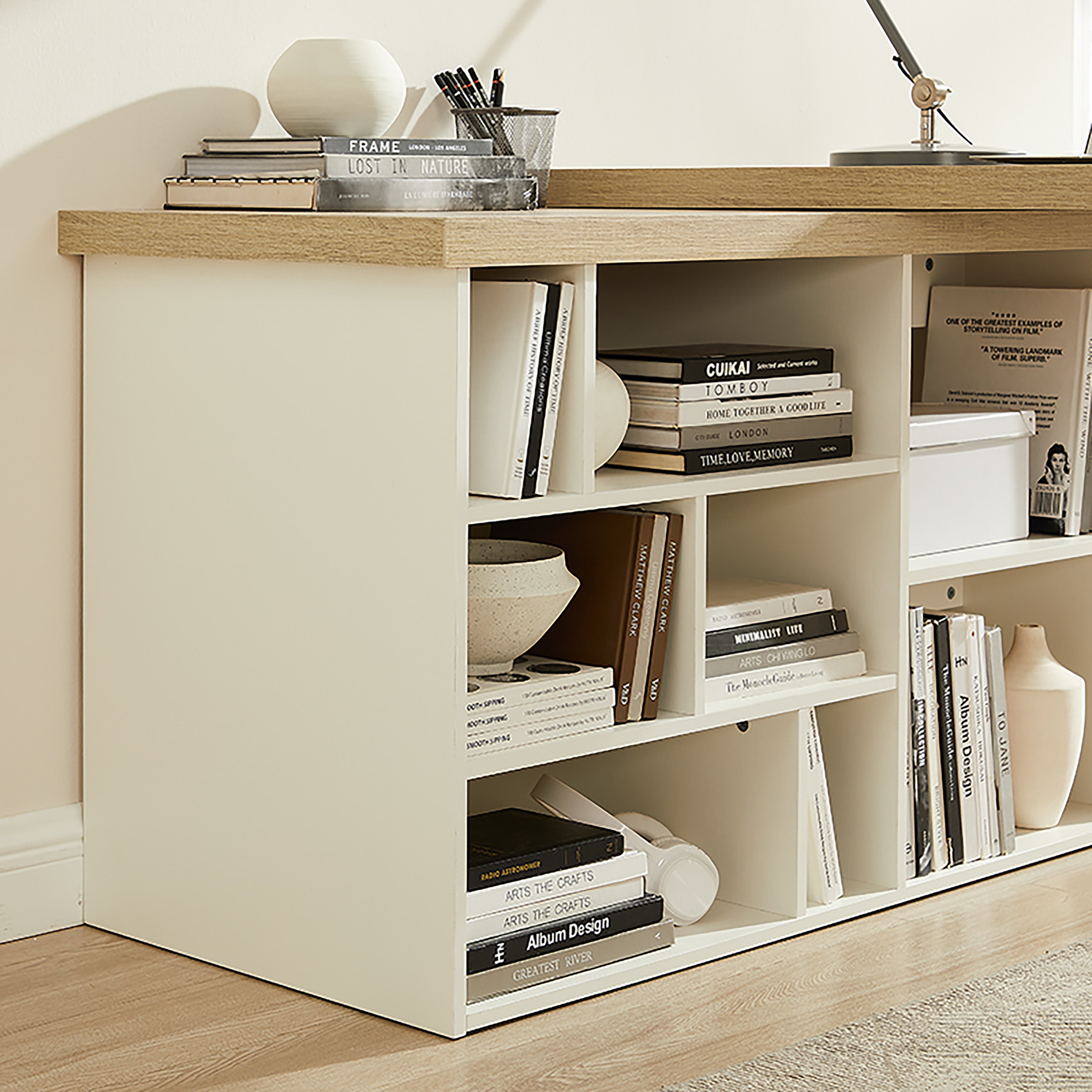 Criterion Adjustable Standing Desk 150cm - Light Oak & White Finish for Home & Office Workspace - Ergonomic Height Adjustable Computer Desk for Work from Home & Office Productivity