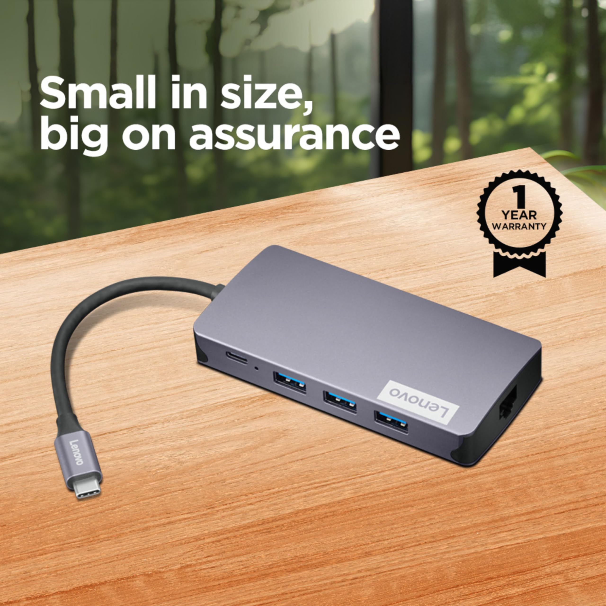 Lenovo 150 USB-C Travel Dock - 6-in-1 Portable Laptop Docking Station with HDMI, USB 3.0, Ethernet & PD Charging - Perfect for Business Travel, Home Office & Remote Work