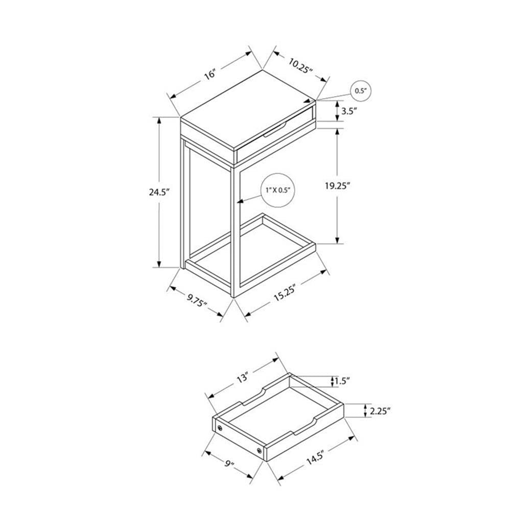 Home Square 1 Drawer Metal Accent Table in White Finish - Set of 2 | Modern Nightstand or Side Table for Bedroom, Living Room & Office | Sturdy Metal Frame with Storage Drawer