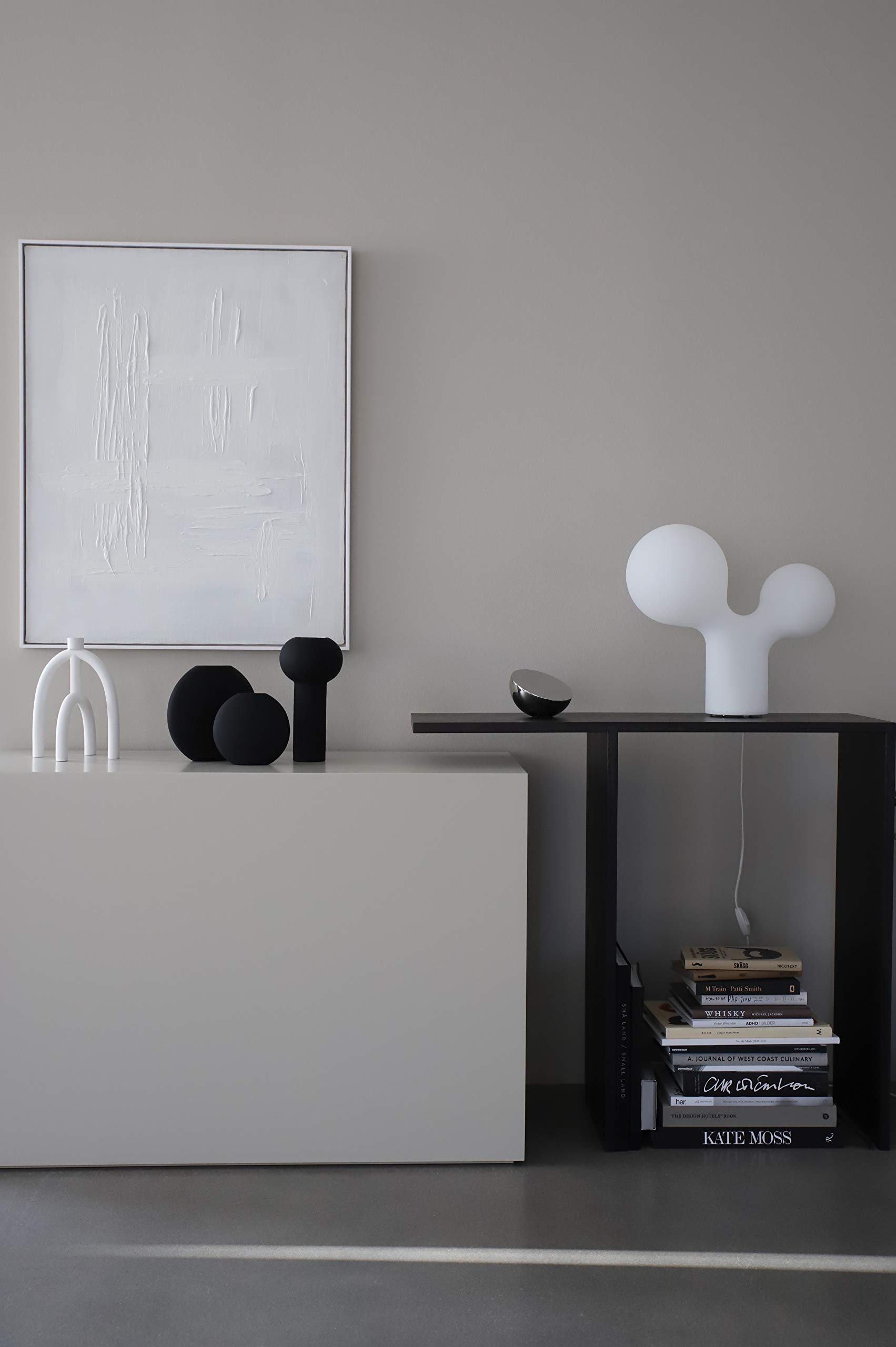 Black Pastille Vase - 15cm Length, 4cm Width, 14cm Height - Modern Home Decor for Living Room, Dining Table & Office Desk