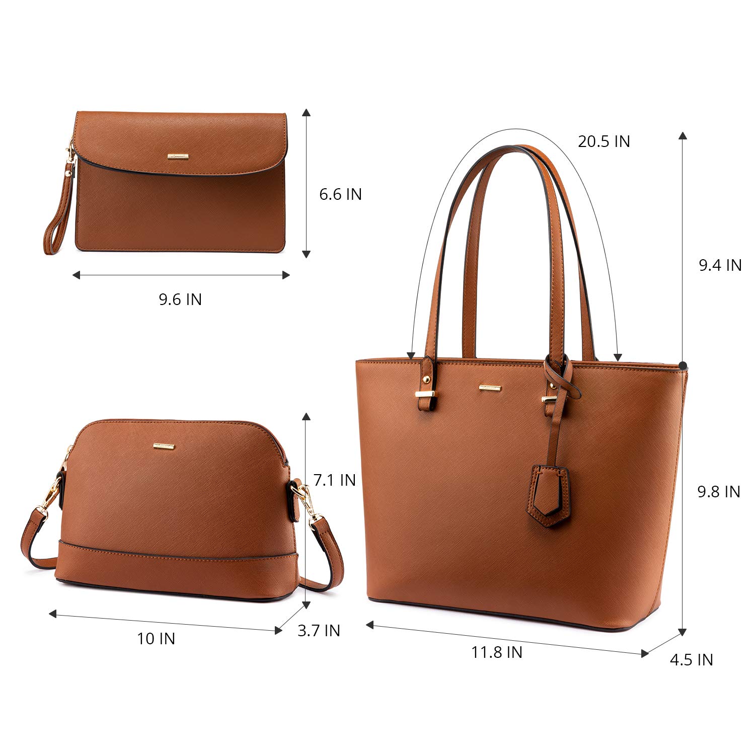 LOVEVOOK Women's Handbags Set - 3 Piece Shoulder Bag, Tote & Satchel Purse for Work, Travel & Everyday Use