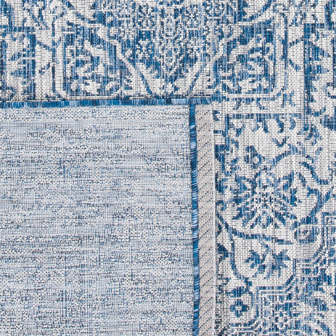 SAFAVIEH Courtyard Collection 8' x 10' Navy & Light Grey Indoor Outdoor Waterproof Area Rug - Easy to Clean, Perfect for Patio, Backyard, Mudroom, Deck & Sunroom Decor