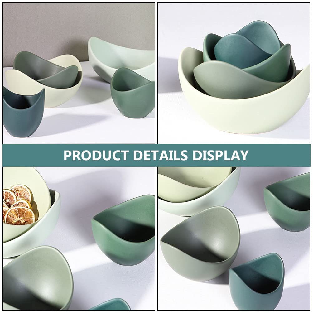 Lotus Ceramic Serving Bowls Set - 6-Piece White Porcelain Dessert, Salad, Soup & Pasta Bowls for Microwave Safe Household Use | Perfect for Kids Meals, Party Snacks & Family Dining