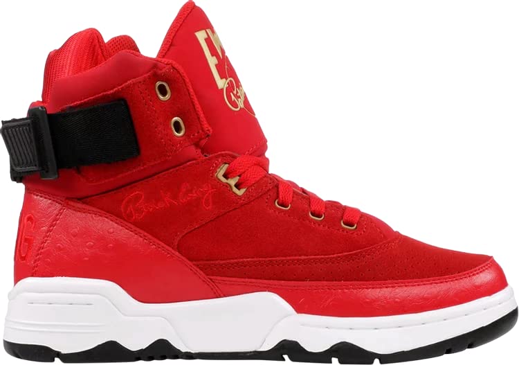 Patrick Ewing Athletics 33 Hi Basketball Shoes - Red, Gold, White & Black | Retro Sneakers for Men | Perfect for Streetwear & Casual Wear