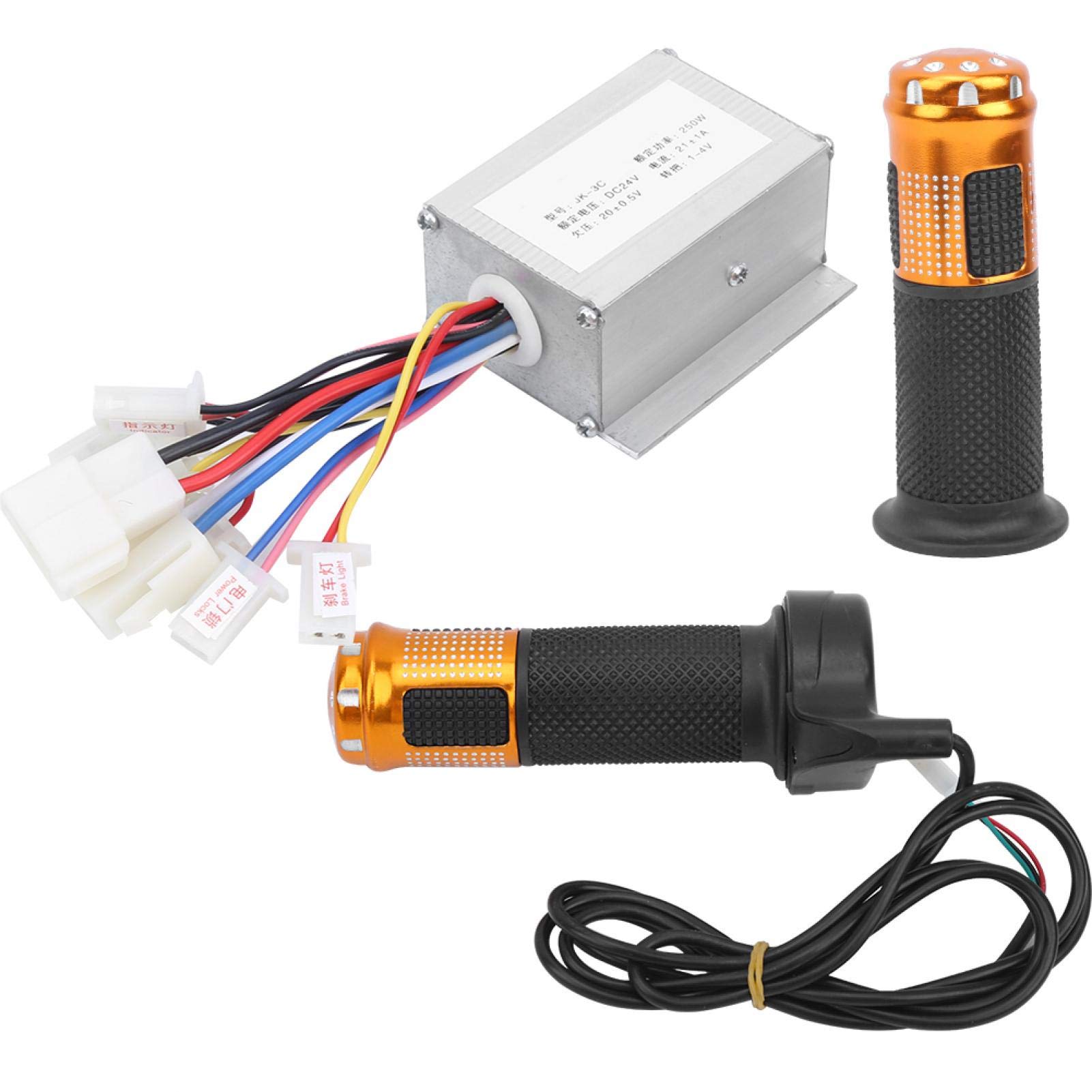 Demeras Brush Controller with Yellow Throttle Grip Kit - Compatible with Electric Bicycles & Scooters | Perfect for Commuting, Off-Road Adventures & Urban Riding