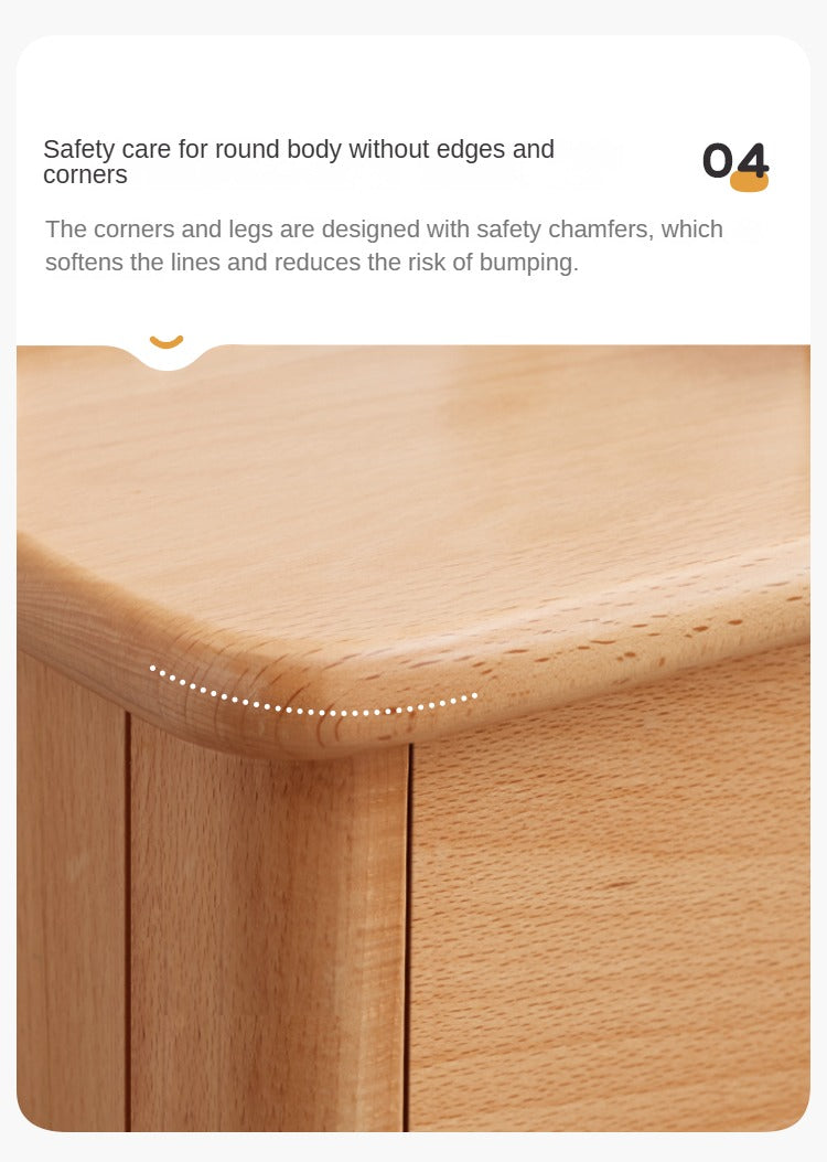 Solid Wood Nightstand - Beech & Pine Bedside Table for Bedroom, Modern & Rustic End Table with Storage Shelf - Perfect for Bedroom, Living Room, or Office
