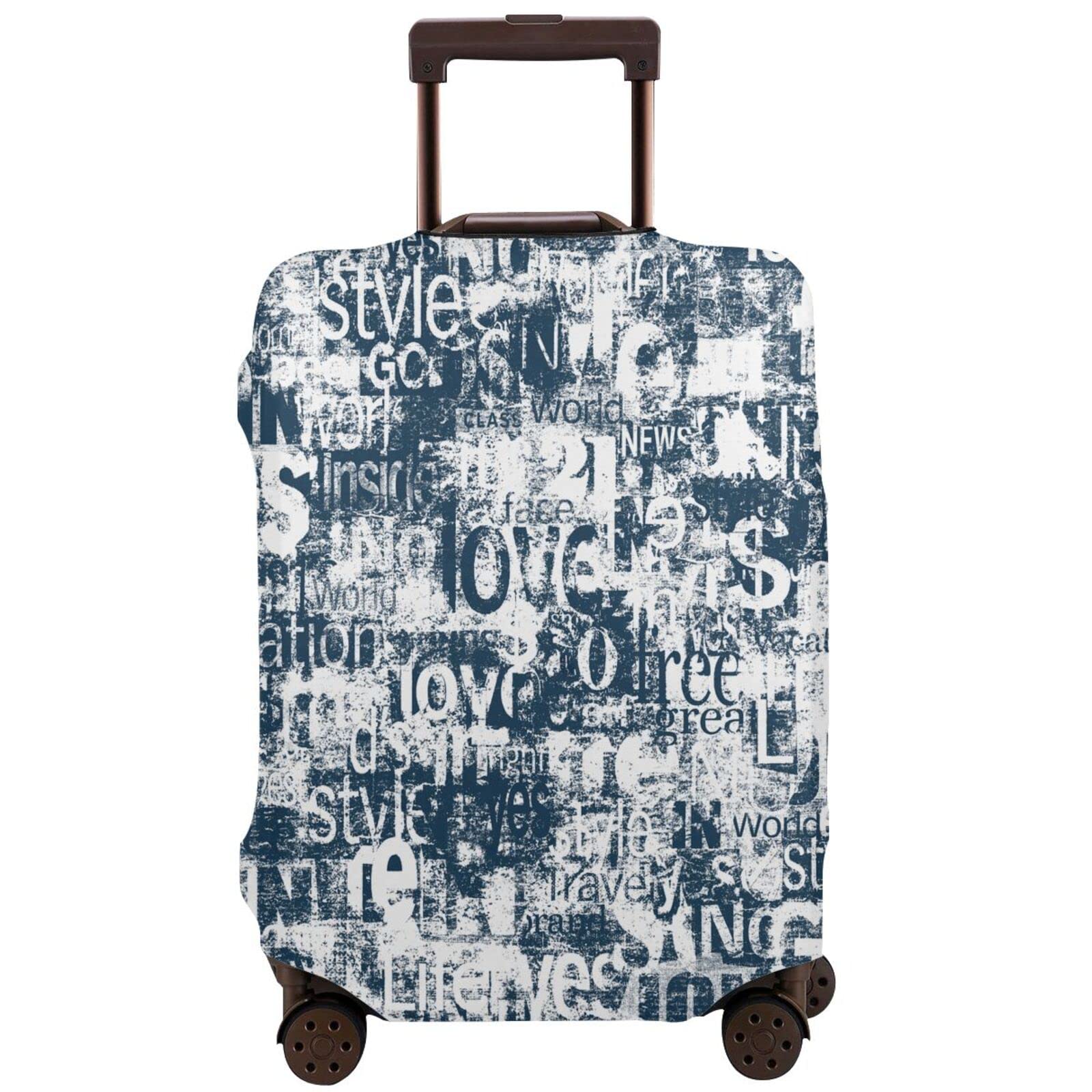 Retro Travel Suitcase Protector - Elastic Washable Luggage Cover with Concealed Zipper (X-Large) - Perfect for Vintage Style Travel & Airplane Bag Protection
