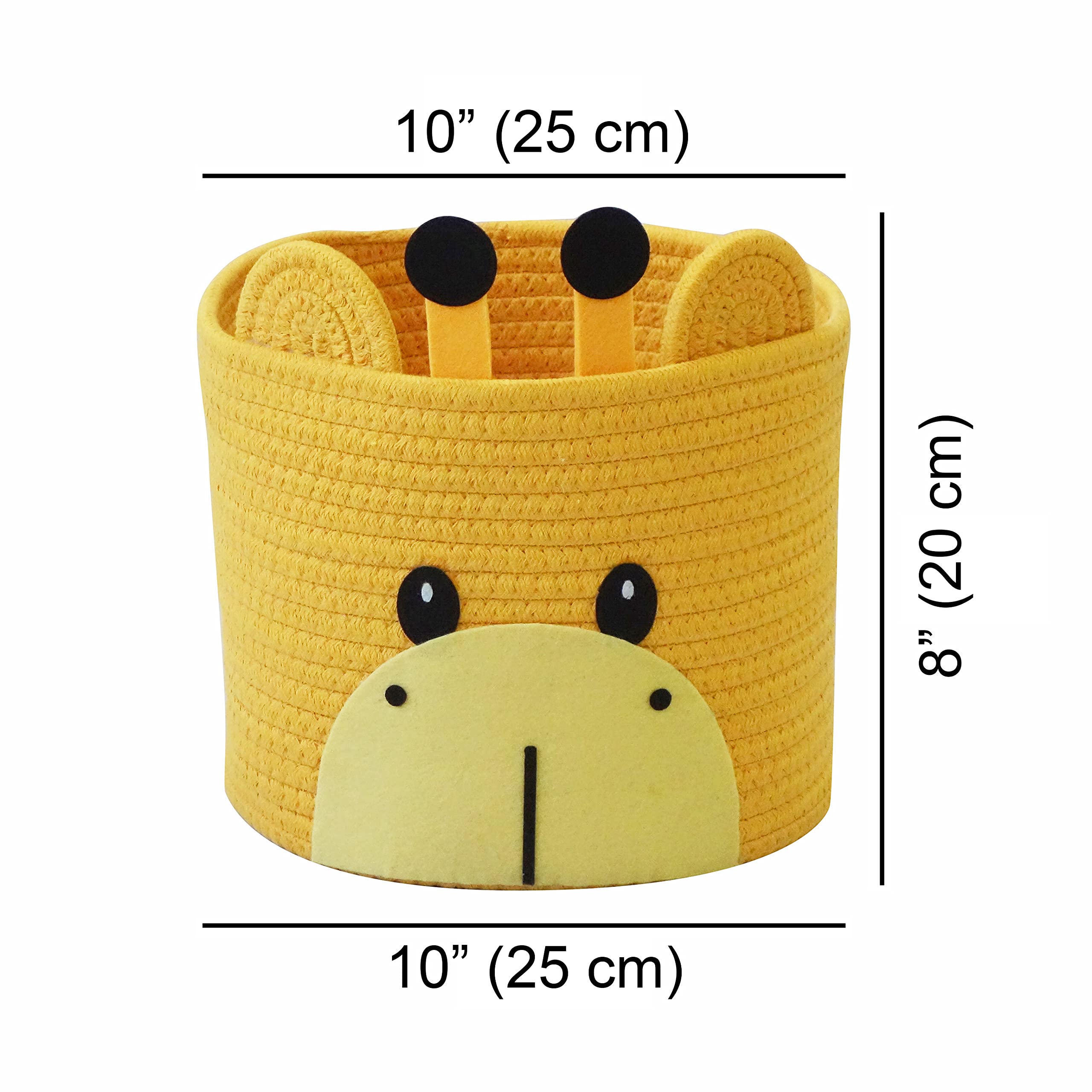 T&T Homewares Small Giraffe Baskets - Baby Diaper Organizer & Nursery Storage, Kids Room Decor & Toy Organizer for Cats & Dogs | Perfect for Nursery, Playroom & Pet Toy Storage