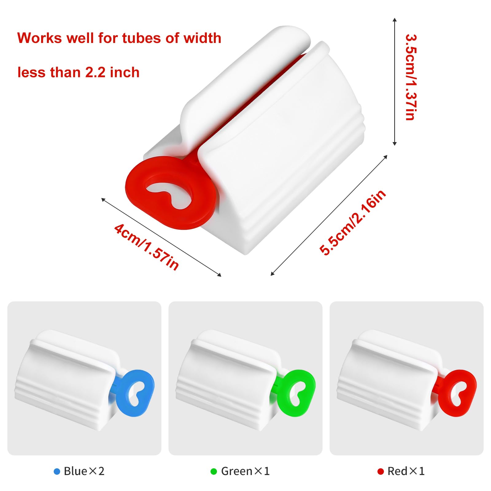 4-Pack Toothpaste Tube Squeezer & Roller - Space-Saving Dispenser for Tidy Bathroom Organization - Perfect for Travel, Home, and RV Use