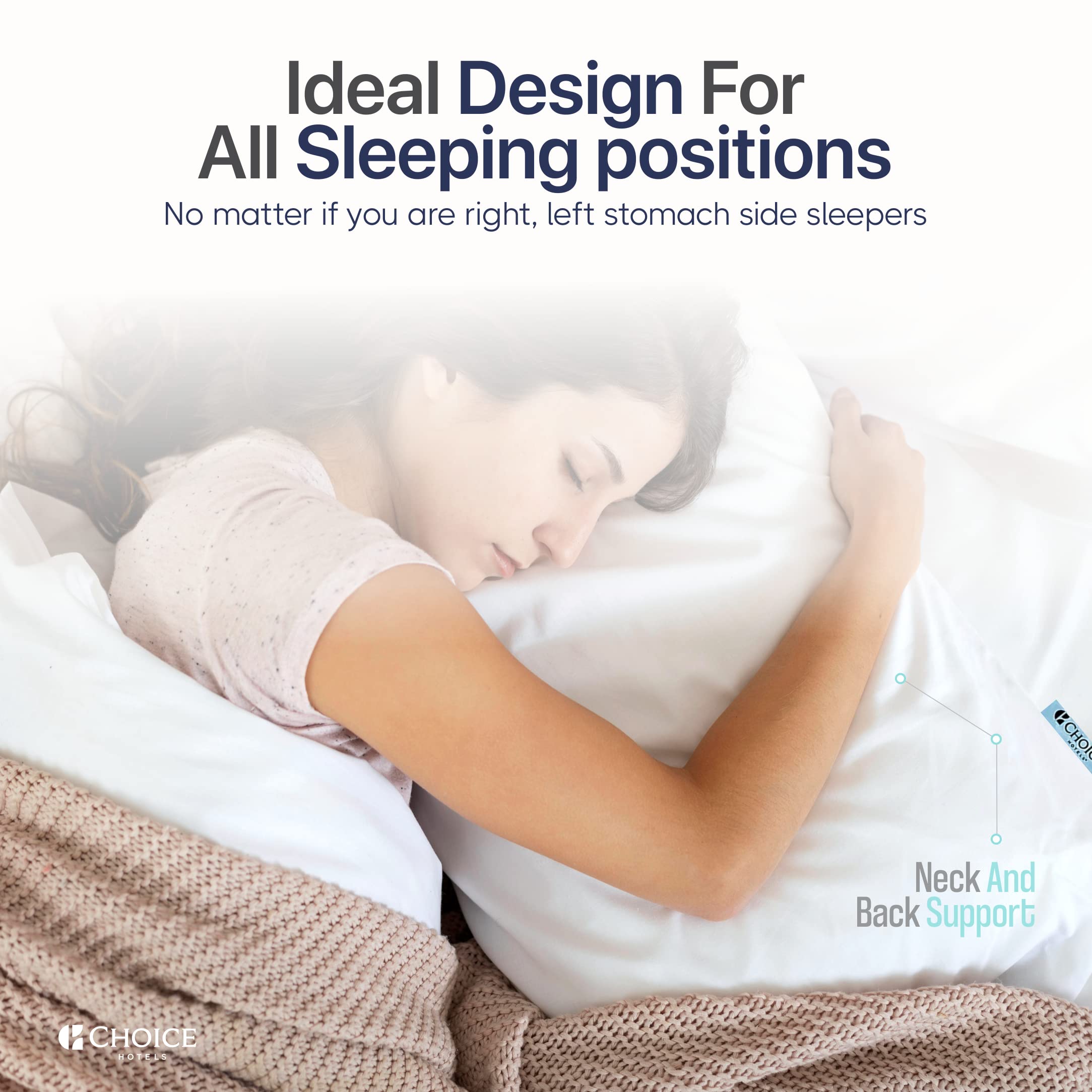 **Luxury King Size Pillow 20x36 Inch - Firm Hotel Pillow for Side Sleepers & Sound Sleep, Made in USA - Includes 1 White Pillowcase (Perfect for Hotels, Home, & Travel)**