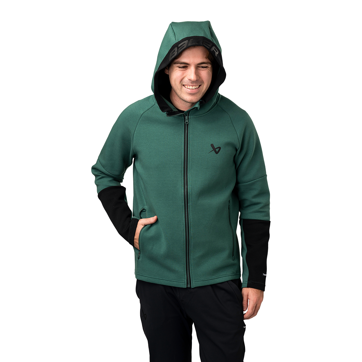 Bauer FLC Colorblock Full-Zip Senior Hockey Jacket - Lightweight & Durable for Ice Hockey Training & Games