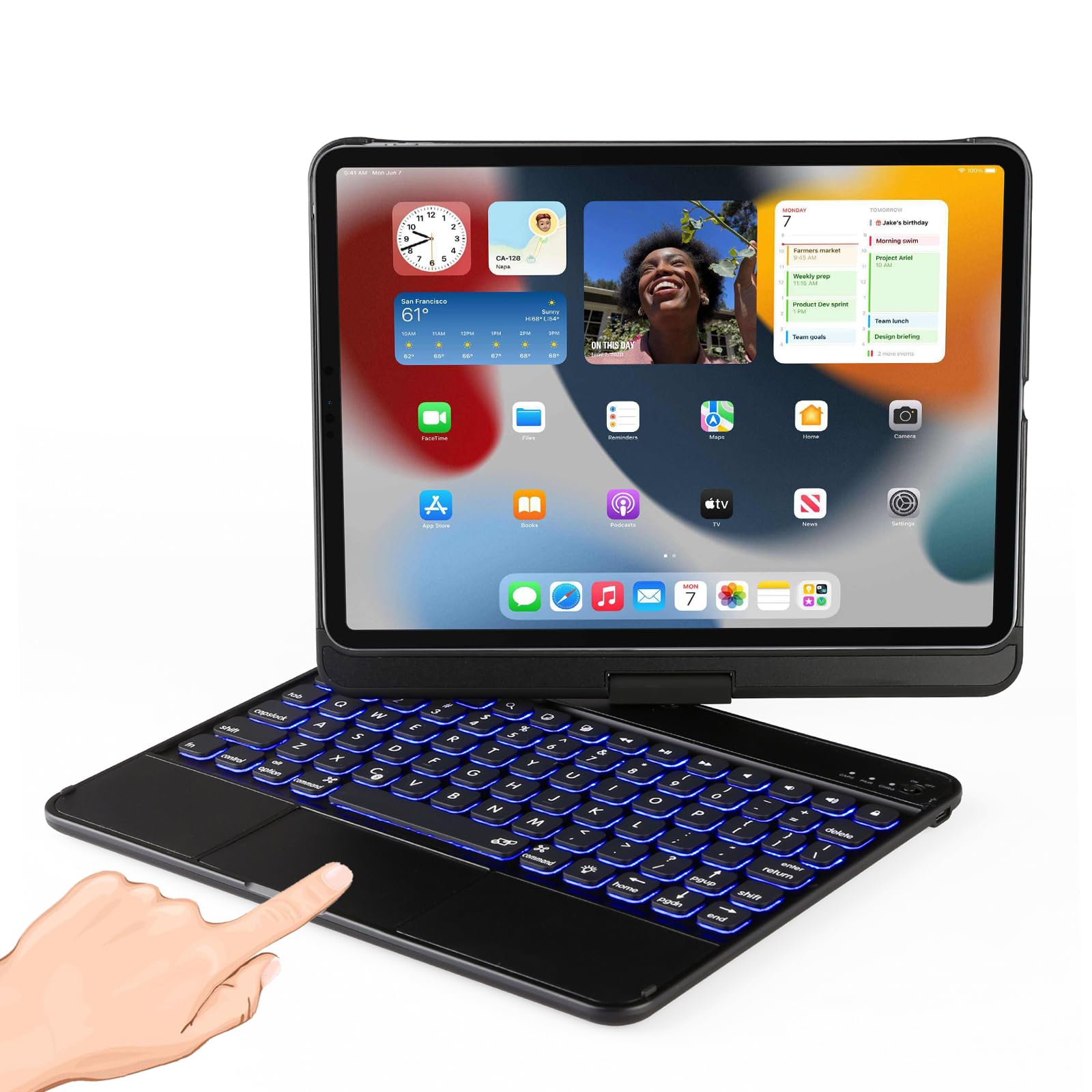 Premium Keyboard Case for iPad Air 11 inch M3 2025 & M2 2024 - Multi-Touch Backlit Keyboard with 360° Swivel Stand for iPad Pro 11-inch (4th/3rd/2nd/1st Gen) & iPad Air 5th/4th Gen 10.9 inch - Ultra Thin & Light Design for Work, Study & Travel