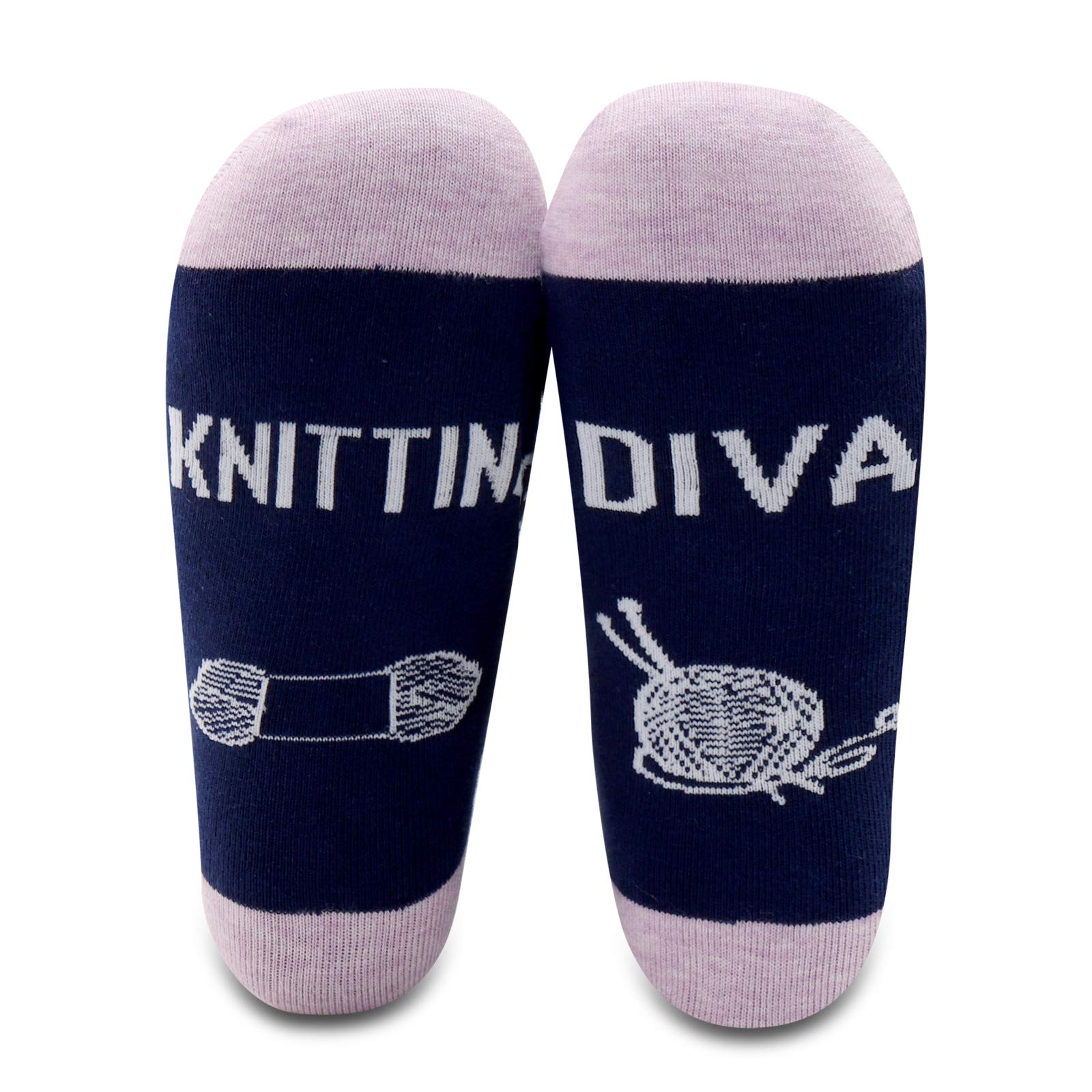 MBMSO 2 Pairs Knitting Lovers Socks - Perfect Gift for Knitters & Crocheters - Cozy Handmade Socks for Crafters - Ideal for Knitting Enthusiasts & Crochet Lovers - Great for Relaxing at Home or Crafting Sessions