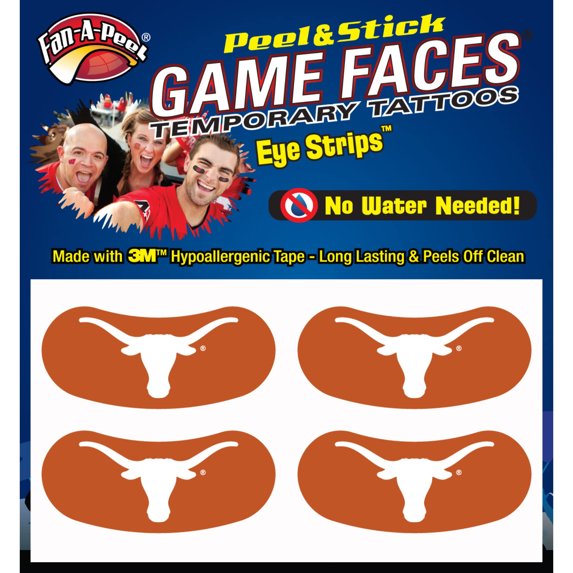 Texas Temporary Tattoos - Hypoallergenic Waterproof Fake Tattoos | Peel & Stick | Officially Licensed | Perfect for Parties, Festivals & Costume Events