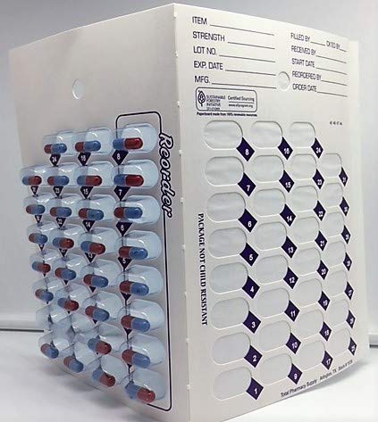 31-Day Monthly Cold Seal Pill Blister Pack - 96 Cards & 96 Blisters | Organize & Protect Medications | Perfect for Pharmacies, Nursing Homes & Home Use
