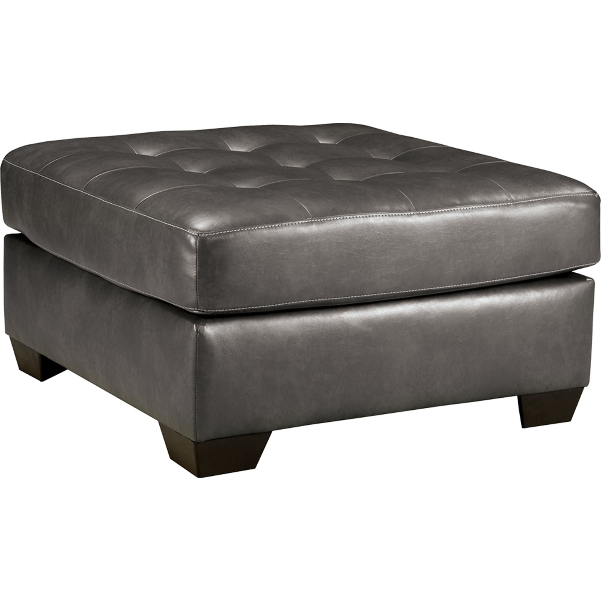 Alliston Oversized Grey Ottoman - Extra Large Footrest Pouf for Living Room, Bedroom & Nursery - Soft & Stylish Home Decor