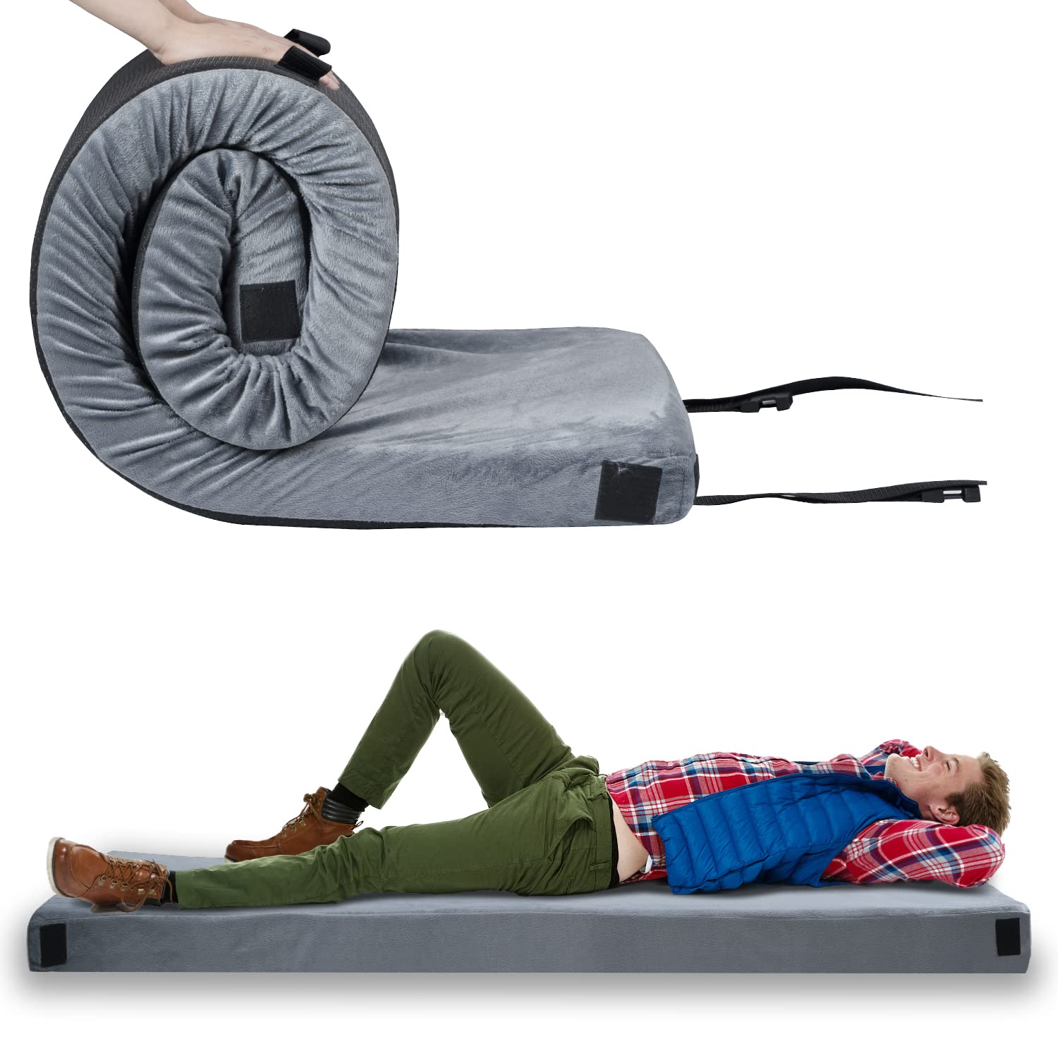 **Ultra-Lightweight Waterproof Camping Sleeping Pad - Memory Foam Roll-Up Floor Mat for Backpacking, Hiking & Outdoor Adventures**    *(Perfect for camping trips, backpacking excursions, RV travels, and guest bedding at home!)*