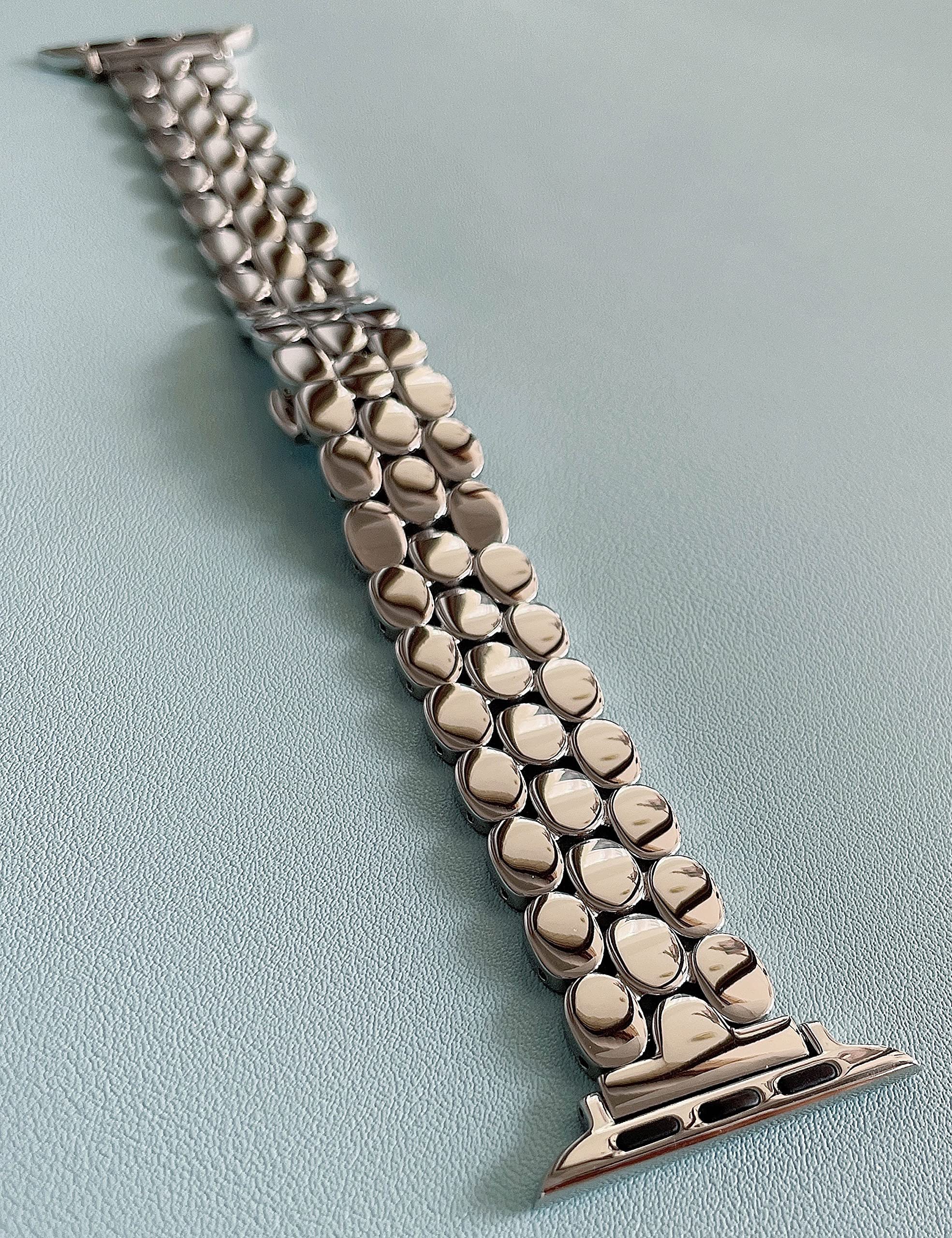 Stylish & Comfortable Apple Watch Bands for Women - Compatible with 38mm/40mm/41mm/42mm/44mm/45mm/46mm/49mm Models (Series 1-10 & SE) - Gold, Silver & Rose Gold Options - Perfect for Workouts, Office Wear & Everyday Fashion