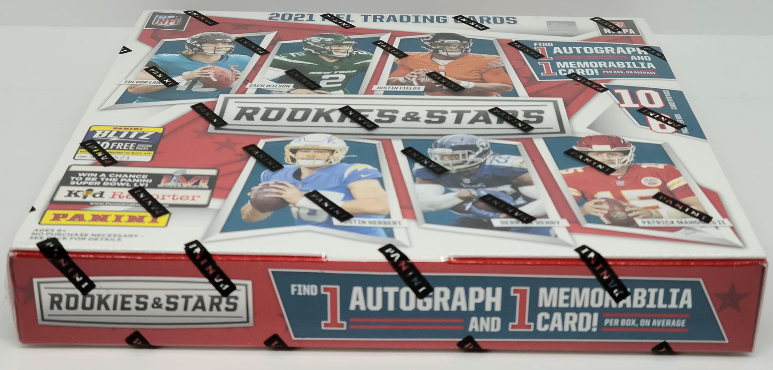 2021 Panini Rookies & Stars Football Trading Cards Mega Box - 1 Autograph & 1 Memorabilia Card per Box | Collectible NFL Trading Cards for Sports Fans & Card Collectors - Perfect for Trading, Gifting, and Displaying in Your Collection