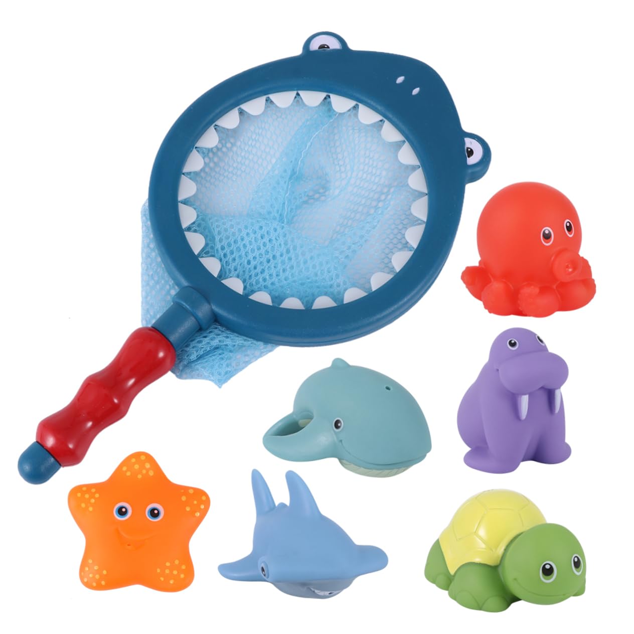 VICASKY 6-Piece Bath Toy Set with Funny Fountain - Blue Water Play Toys for Toddlers & Kids | Bathtub, Pool & Outdoor Splash Fun
