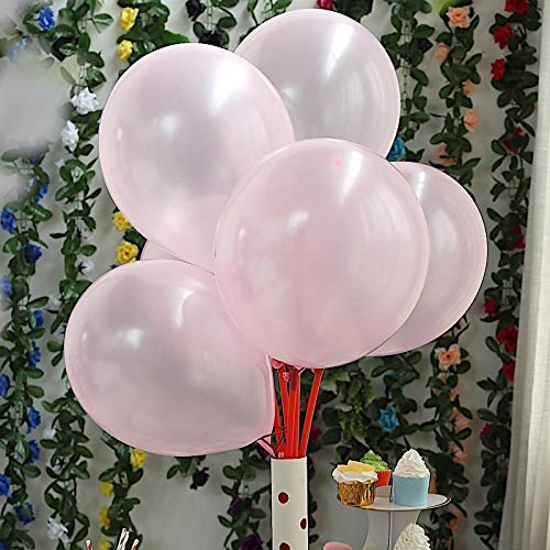 100 Pcs 12-Inch Blush Pink Metallic Latex Balloons - Premium Party Decorations for Weddings, Birthdays, Graduations & Special Events - Elegant Balloon Arch & Backdrop Decor