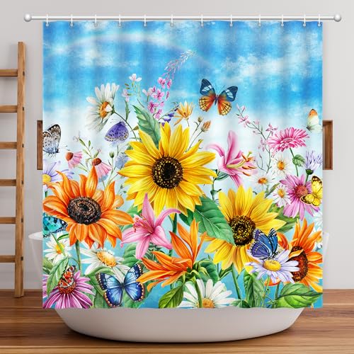 Blue Sky Sunflower Butterfly