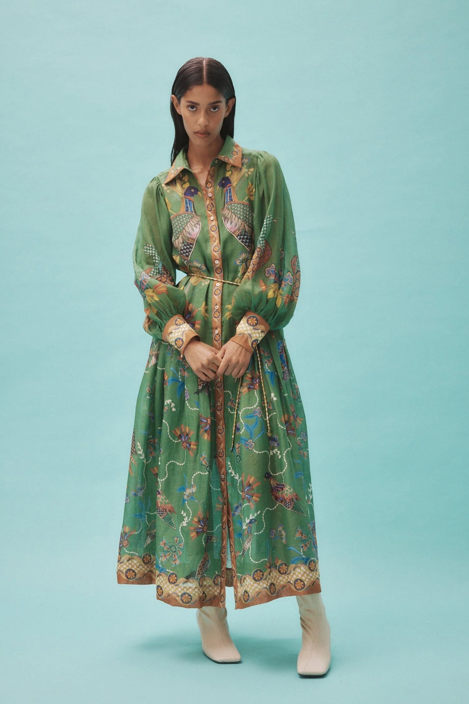 Stylish Birdie Shirtdress for Women - Casual & Elegant Floral Print Dress - Perfect for Office, Date Night & Summer Outings