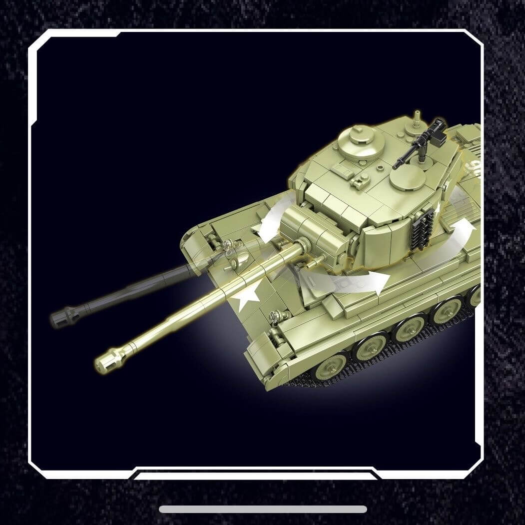 Mould King 20035 M26 Pershing Tank Building Blocks Set - 1:35 Scale Military Model Kit for Adults & Teens - Perfect for Collectors, Display & WWII History Enthusiasts