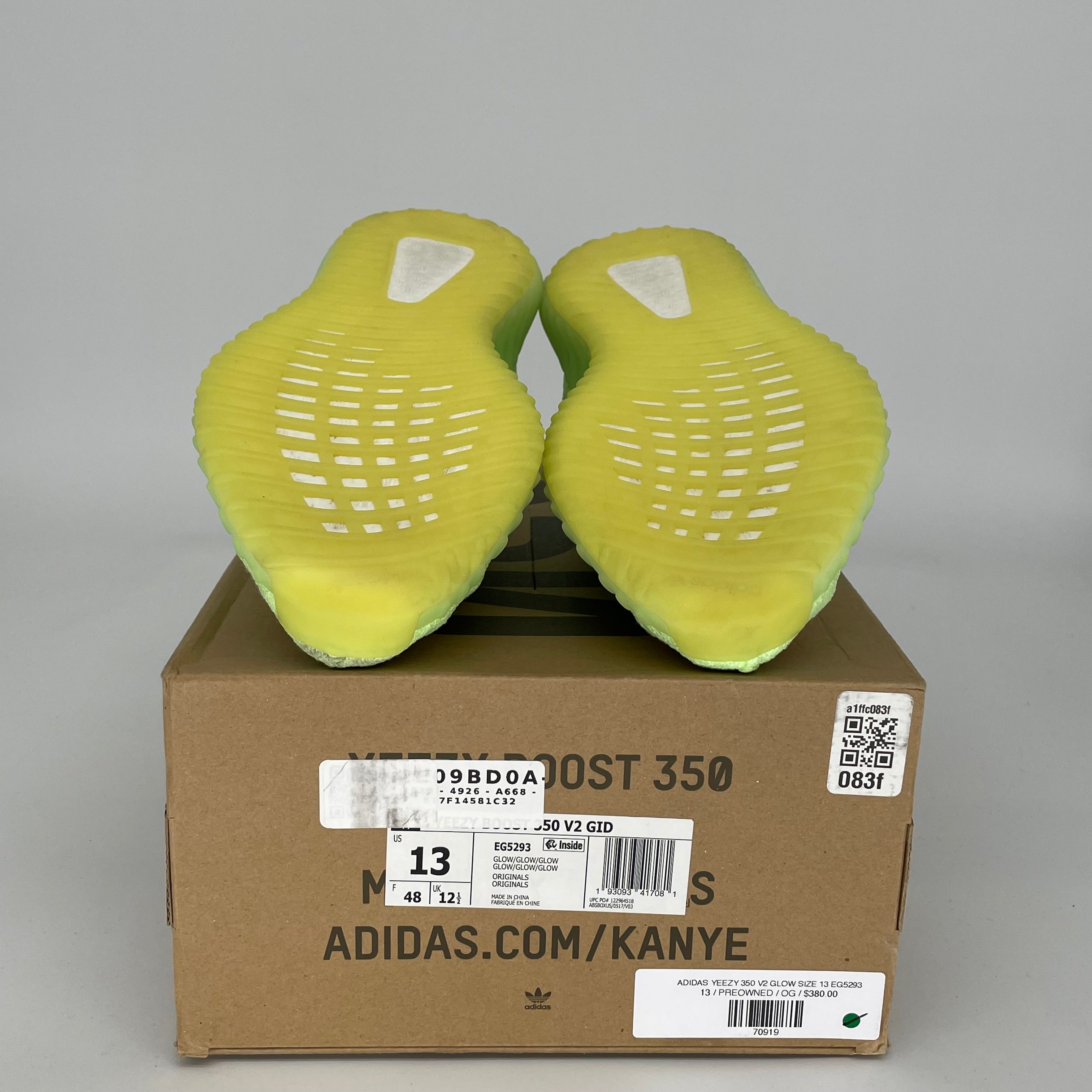 Adidas Yeezy Boost 350 V2 Glow Green - Men's Size 13 Sneakers (EG5293) | Running Shoes & Casual Streetwear for Everyday Comfort