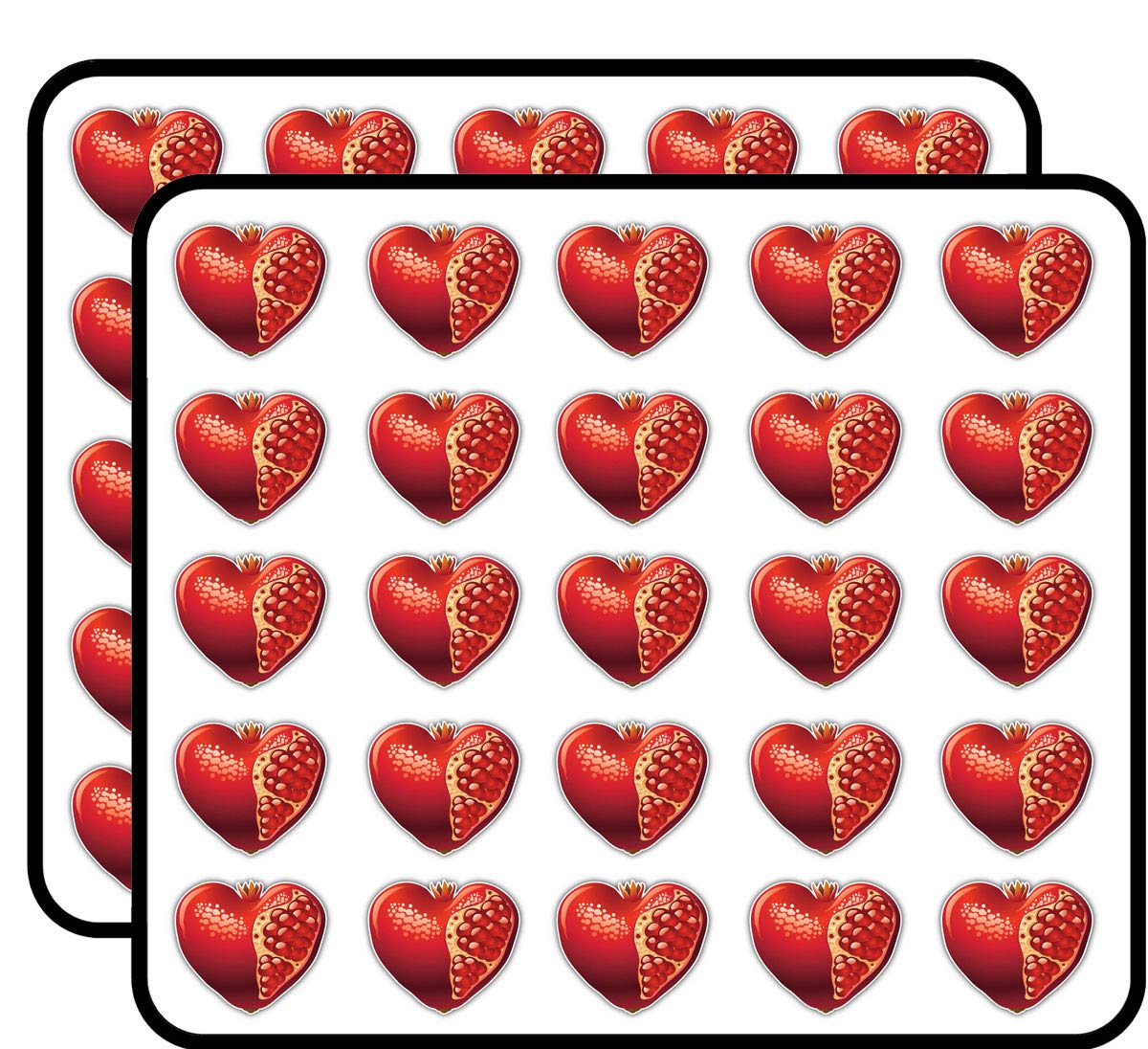 50 Pack Heart-Shaped Pomegranate Stickers for Scrapbooking, DIY Crafts, Bullet Journals, Calendars & Albums - Perfect for Kids Arts, Home Decor & Gift Wrapping