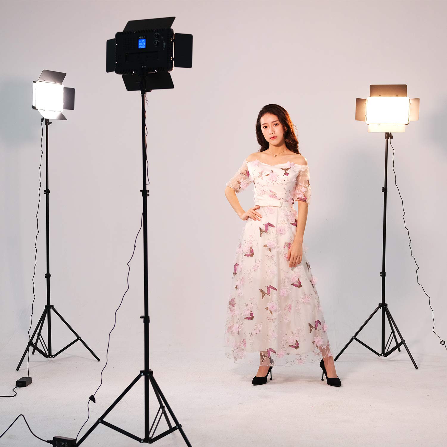 VILTROX 3-Pack 45W 4700LM Bi-Color LED Video Light Kit with 75