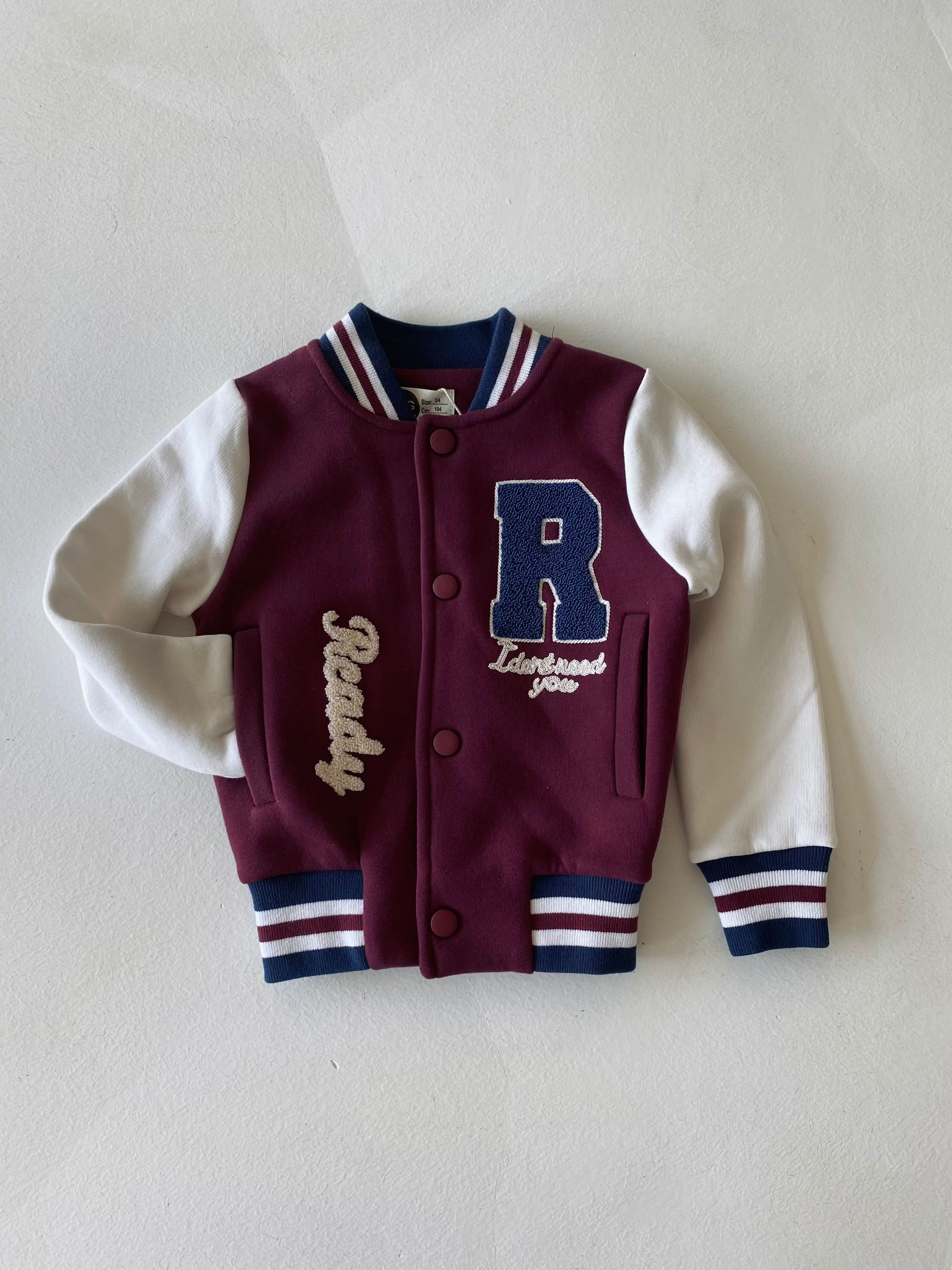 Embroidered College Jacket for Kids - Stylish & Warm Winter Coat for Boys & Girls - Perfect for School, Outdoor Activities & Casual Wear
