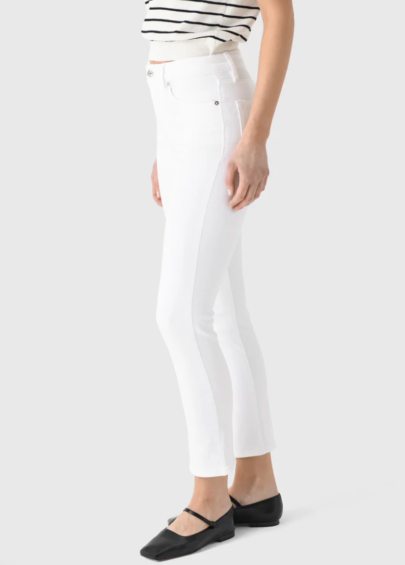 FRAME The Pencil Crop High Rise Slim Leg Jeans - Women's Skinny Stretch Denim Pants for Work, Casual & Night Out