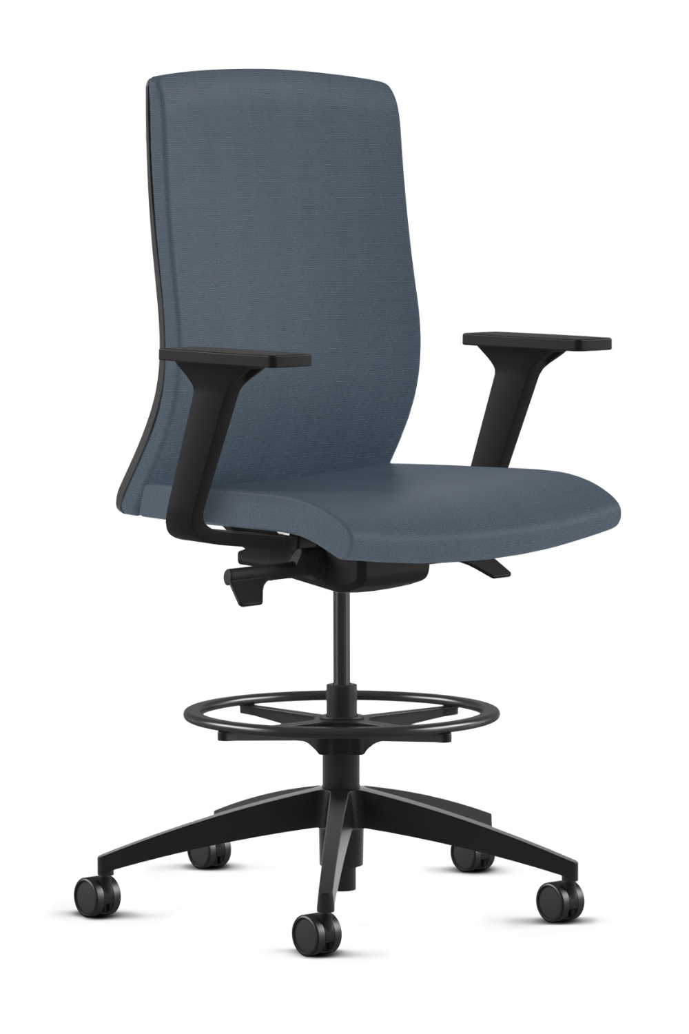 Ergonomic Fabric Stool with Foot Ring - 8