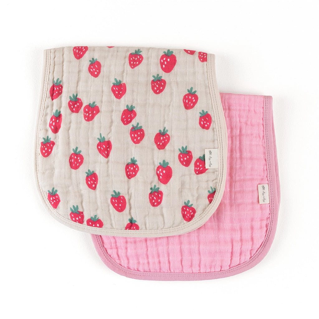 Itzy Burp Cloths™ - Soft Absorbent Baby Burp Cloths with Adorable Strawberries & Cream Design - Perfect for Newborns, Infants & Breastfeeding Moms - Ideal for Spit-up, Drool & Messy Feedings