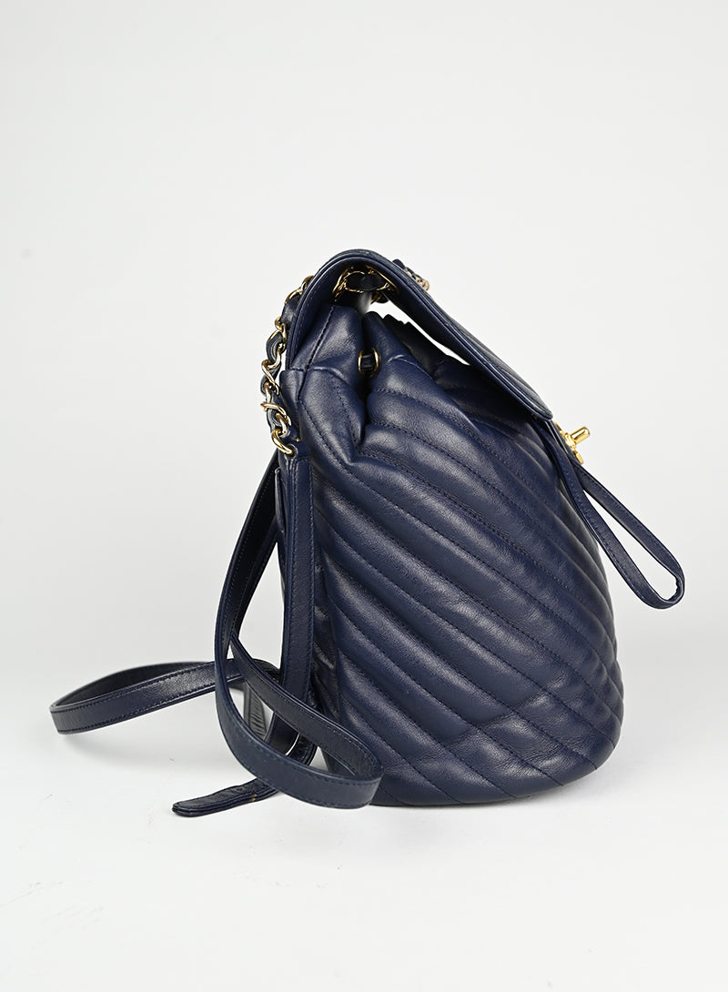 Chanel Blue Leather Backpack for Women - Stylish & Durable Designer Handbag for Work, Travel & Everyday Use